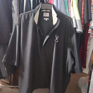 Callaway Black Men's Golf Quarter-Zip Polo with Contrast Collar